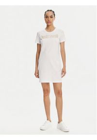 Just Cavalli Sukienka codzienna 78PAOE15 Biały Regular Fit. Okazja: na co dzień. Kolor: biały. Materiał: bawełna. Typ sukienki: proste. Styl: casual #3