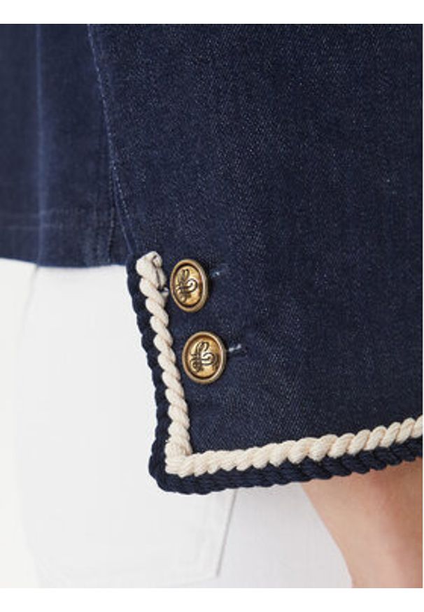 Luisa Spagnoli Marynarka Vario 542793 Granatowy Regular Fit. Kolor: niebieski. Materiał: bawełna