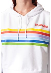 Wrangler - BLUZA WRANGLER DAMSKA CROPPED HOODY WHITE W6073HP12. Typ kołnierza: kaptur. Kolor: biały