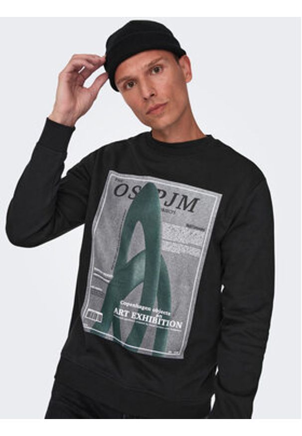 Only & Sons Bluza 22026379 Czarny Regular Fit. Kolor: czarny. Materiał: bawełna, syntetyk