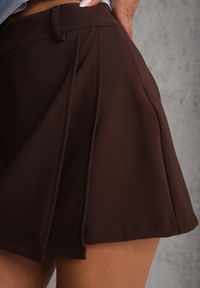 Renee - Brązowe Asymetryczne Spódnico-Szorty High Waist Tinetha. Stan: podwyższony. Kolor: brązowy #2