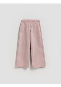 Reserved - Spodnie na gumce - brudny róż. Kolor: różowy. Materiał: tkanina, bawełna
