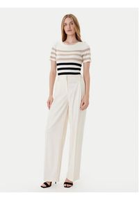 Morgan Sweter 252-MPIANA Beżowy Slim Fit. Kolor: beżowy. Materiał: wiskoza