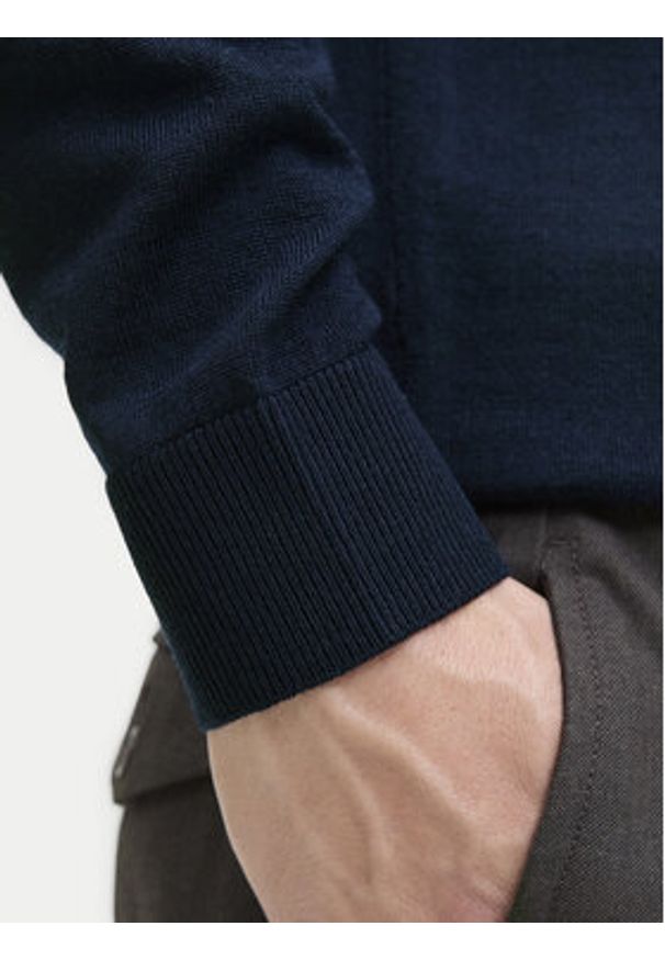 Jack & Jones Sweter Merino 12281757 Granatowy Regular Fit. Kolor: niebieski. Materiał: wełna