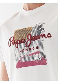 Pepe Jeans T-Shirt Melbourne Tee PM508978 Biały Regular Fit. Kolor: biały. Materiał: bawełna