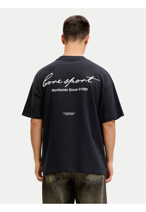 Jack & Jones T-Shirt Dust 12292982 Czarny Loose Fit. Kolor: czarny. Materiał: bawełna