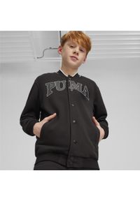 Kurtka Puma Puma Squad Bomber Jacket Tr B, Dzieci. Kolor: czarny. Materiał: materiał, bawełna