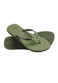 Japonki plażowe męskie Superdry Code Essential Flip Flop. Okazja: na plażę. Kolor: zielony. Sport: pływanie, fitness