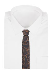 Krawat Męski - Angelo di Monti - Beż z Dużym Paisley. Kolor: wielokolorowy. Materiał: tkanina. Wzór: paisley. Styl: elegancki, wizytowy #2