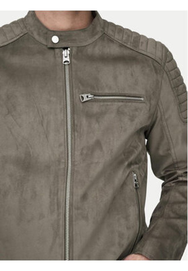 Only & Sons Kurtka z imitacji skóry Gus 22029650 Beżowy Regular Fit. Kolor: beżowy. Materiał: skóra