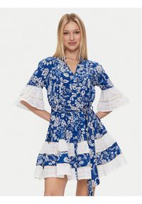 Iconique Sukienka letnia Aura IC24-063 Niebieski Regular Fit. Kolor: niebieski. Materiał: wiskoza. Sezon: lato #1