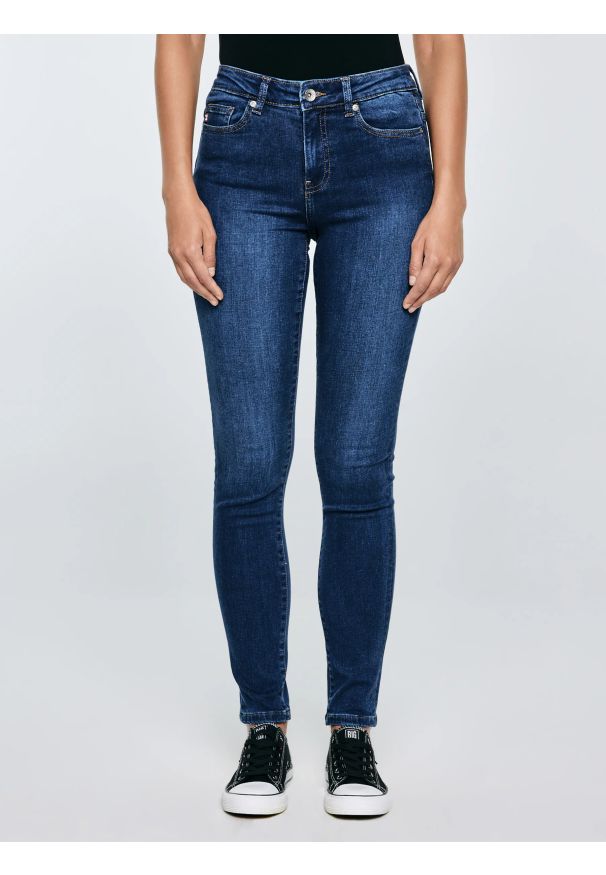 Big-Star - Jeansy damskie skinny niebieskie Adela 358. Kolor: niebieski. Styl: klasyczny