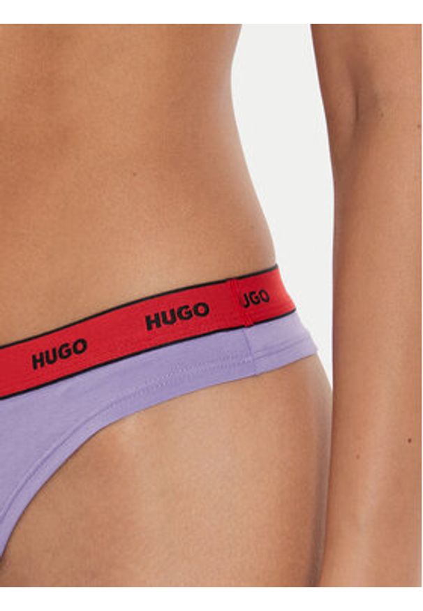 Hugo Komplet 3 par stringów 50480150 Kolorowy. Materiał: bawełna. Wzór: kolorowy