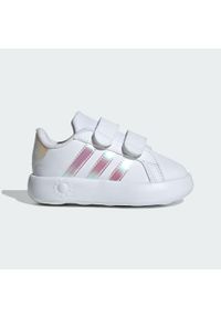 Adidas - Buty Grand Court 2.0 Kids. Kolor: biały, wielokolorowy, szary. Materiał: materiał