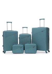 Betlewski - Duży zestaw walizek i kuferków BETLEWSKI ZEST BWA-053 5 zielony. Kolor: zielony. Materiał: materiał #1