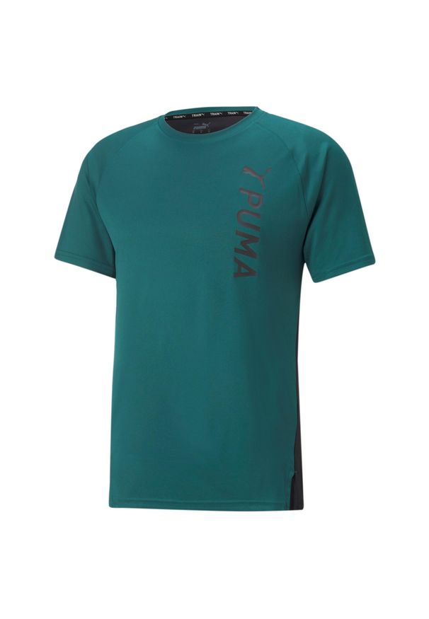 Puma - Koszulka fitness męska PUMA Fit Tee. Kolor: wielokolorowy, niebieski, zielony. Długość rękawa: krótki rękaw. Długość: krótkie. Sport: fitness