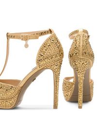 Nine West Sandały NISA SY015-1NW Złoty. Kolor: złoty. Materiał: materiał #3