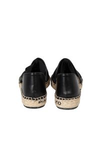Pinko Espadryle "Angelica" | 1H2119 Y86A | Kobieta | Czarny. Okazja: na co dzień. Kolor: czarny. Materiał: skóra. Wzór: aplikacja, ażurowy. Sezon: lato. Styl: elegancki, casual