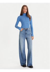 Morgan Golf 132-MENTOS.M Niebieski Slim Fit. Typ kołnierza: golf. Kolor: niebieski. Materiał: wiskoza #4