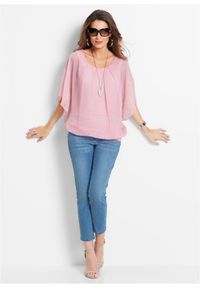 bonprix - Bluzka szyfonowa z topem. Kolor: różowy. Materiał: szyfon #2