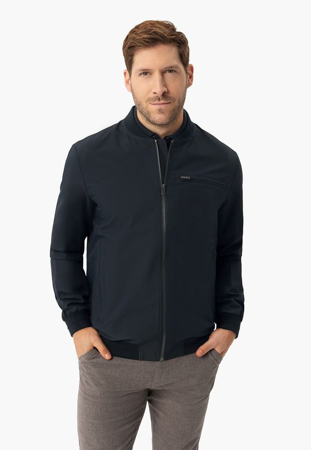 Volcano - Bomberka męska J-BAZIL. Okazja: na co dzień. Typ kołnierza: kołnierzyk stójkowy. Materiał: prążkowany, poliester, jeans, materiał. Sezon: wiosna, jesień. Styl: casual, klasyczny, sportowy