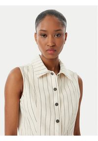 Guess Jeans Kamizelka W6GHZ9 D7961 Écru Slim Fit. Kolor: kremowy. Materiał: bawełna #4