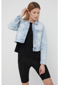 Vero Moda kurtka jeansowa damska przejściowa. Okazja: na co dzień. Kolor: niebieski. Materiał: jeans. Styl: casual #6