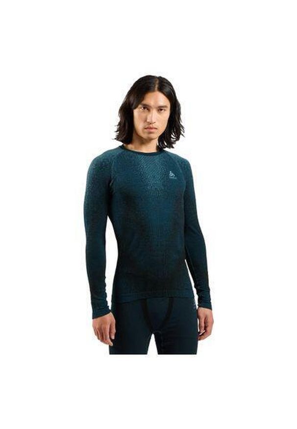 Odlo - Koszulka termoaktywna z długim rękawem męska ODLO Performance Warm Blackcomb BL. Kolor: niebieski. Długość rękawa: długi rękaw. Długość: długie. Sport: bieganie