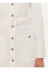 TOMMY HILFIGER - Tommy Hilfiger Sukienka koszulowa Utility Shirt Dress Ls WW0WW42269 Biały Regular Fit. Kolor: biały. Materiał: bawełna. Typ sukienki: koszulowe #4