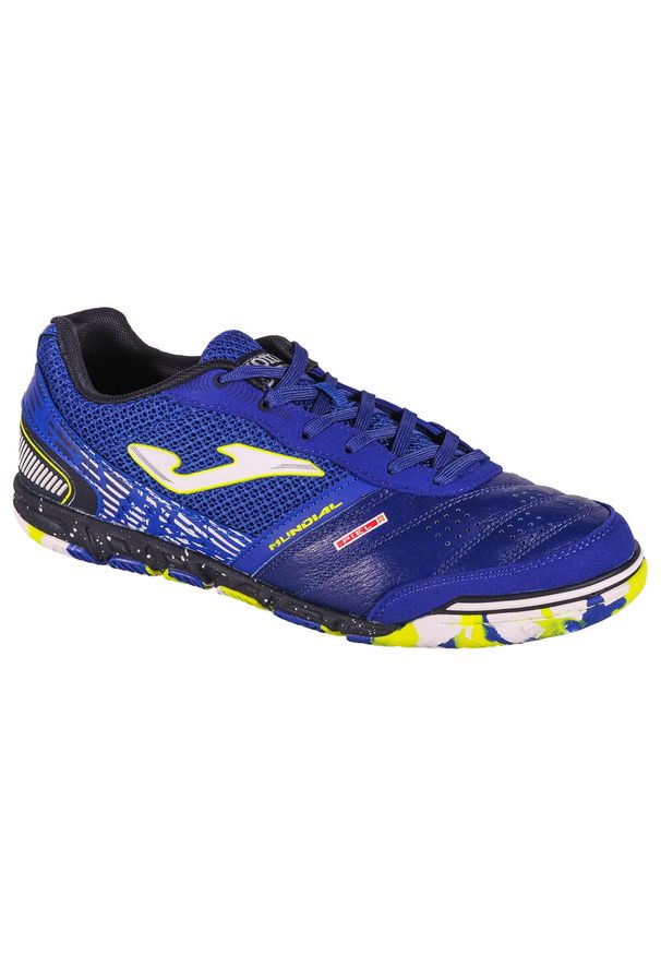 Buty piłkarskie męskie Joma Mundial In. Zapięcie: sznurówki. Kolor: niebieski. Materiał: guma, materiał, tkanina, syntetyk. Szerokość cholewki: normalna. Sport: piłka nożna