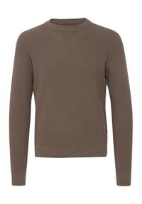 Casual Friday Sweter 20504787 Brązowy Slim Fit. Okazja: na co dzień. Kolor: brązowy. Materiał: bawełna. Styl: casual