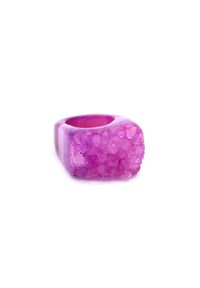 Brazi Druse Jewelry - Pierścionek Agat Druza Jasny Róż rozmiar 16. Kolor: różowy. Kamień szlachetny: agat