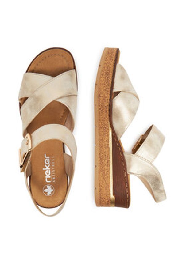 Rieker Sandały 63795-60 Beżowy. Kolor: beżowy. Materiał: syntetyk, materiał