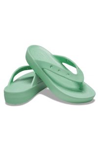 Japonki damskie Crocs Classic Platform. Kolor: zielony. Materiał: syntetyk, materiał. Obcas: na platformie