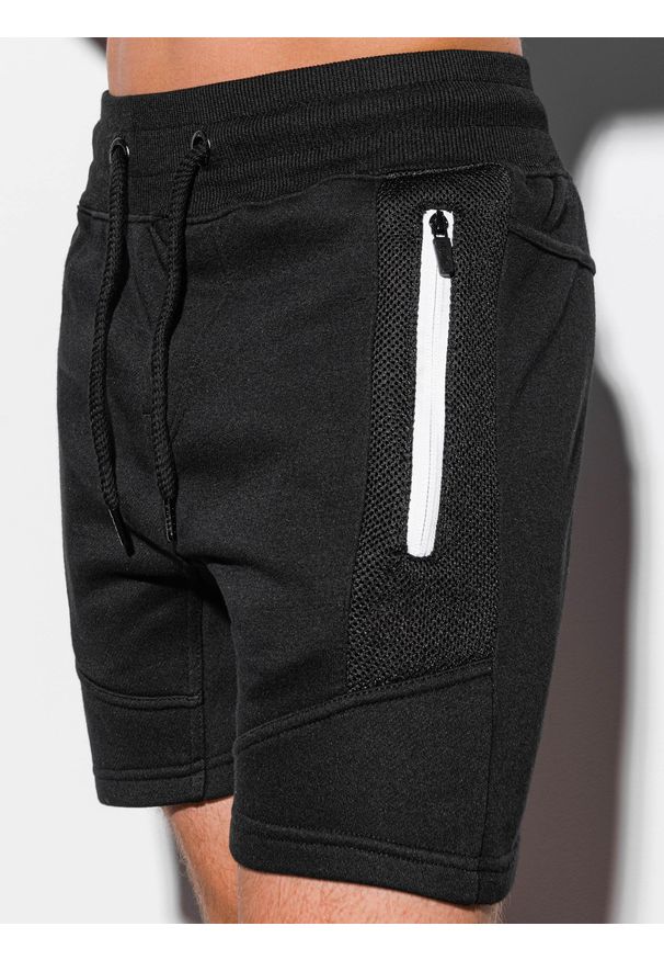 Czarne szorty Ombre Clothing z aplikacjami, krótkie