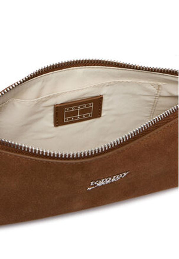 Tommy Jeans Torebka Tjw Must Suede Shoulder Bag AW0AW18454 Brązowy. Kolor: brązowy. Materiał: zamszowe, skórzane