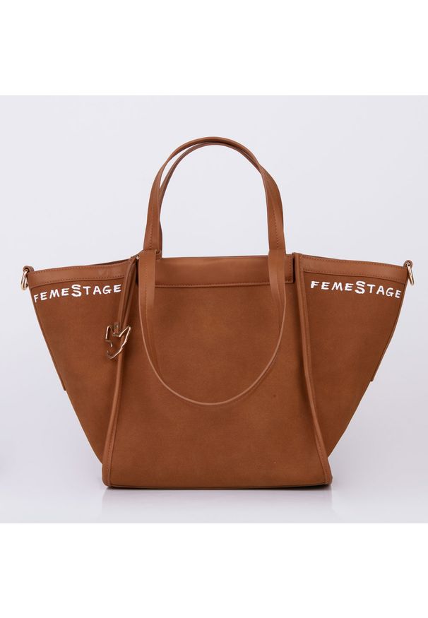 Torebka damska Femestage casualowa brązowa. Kolor: brązowy. Materiał: skórzane. Styl: casual