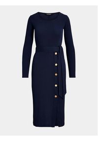 Lauren Ralph Lauren Sukienka dzianinowa 250889290003 Granatowy Slim Fit. Kolor: niebieski. Materiał: bawełna #4