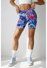 2SkIN - Krótkie legginsy damskie 2skin Tropicana. Kolor: wielokolorowy. Materiał: elastan, poliester. Długość: krótkie. Sport: bieganie