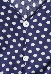 Renee - Granatowa Sukienka z Bawełny o Rozkloszowanym Kroju z Gumką w Talii Emilla. Okazja: na co dzień, na spotkanie biznesowe, do pracy. Kolor: niebieski. Materiał: bawełna. Długość rękawa: krótki rękaw. Typ sukienki: rozkloszowane. Styl: casual, biznesowy, elegancki #4