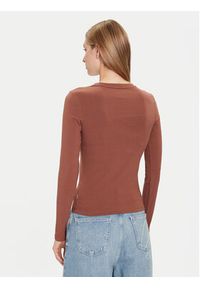 Guess Jeans Bluzka W4YI22 J1314 Brązowy Slim Fit. Kolor: brązowy. Materiał: bawełna