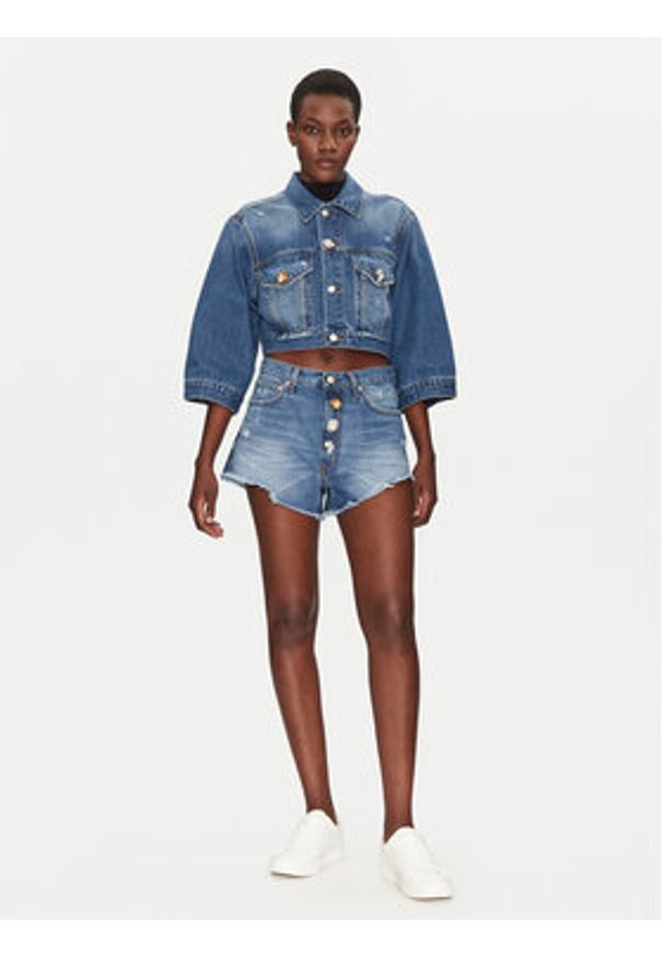 ViCOLO Szorty jeansowe DD5215 Granatowy Regular Fit. Kolor: niebieski. Materiał: bawełna