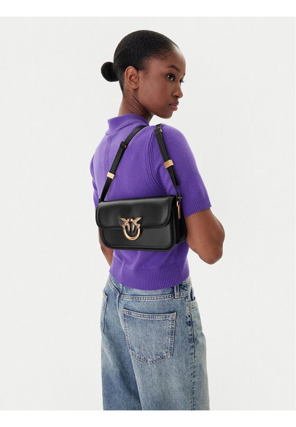 Pinko - PINKO Torebka Love Box Baguette Al 25-26 PLTT 105083 A26L Czarny. Kolor: czarny. Materiał: skórzane