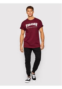 Thrasher T-Shirt Skatemag Bordowy Regular Fit. Kolor: czerwony. Materiał: bawełna