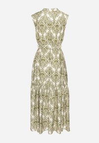 Born2be - Zielona Wiskozowa Sukienka Bez Rękawów z Wiązanym Paskiem Filimea. Okazja: na co dzień. Typ kołnierza: dekolt w kształcie V. Kolor: zielony. Materiał: wiskoza. Długość rękawa: bez rękawów. Typ sukienki: proste. Styl: casual, elegancki #2