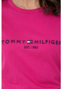 TOMMY HILFIGER - Tommy Hilfiger T-shirt damski kolor różowy. Okazja: na co dzień. Kolor: różowy. Materiał: bawełna, dzianina. Wzór: nadruk. Styl: casual #3