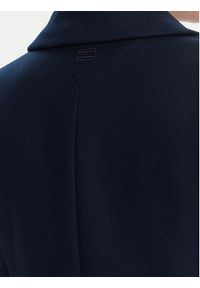 TOMMY HILFIGER - Tommy Hilfiger Płaszcz wełniany WW0WW46547 Granatowy Regular Fit. Kolor: niebieski. Materiał: wełna #6