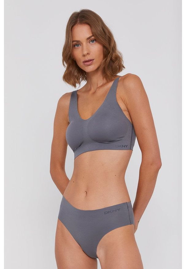 DKNY - Dkny - Biustonosz. Kolor: szary. Materiał: dzianina. Rodzaj stanika: odpinane ramiączka, wyciągane miseczki. Wzór: gładki