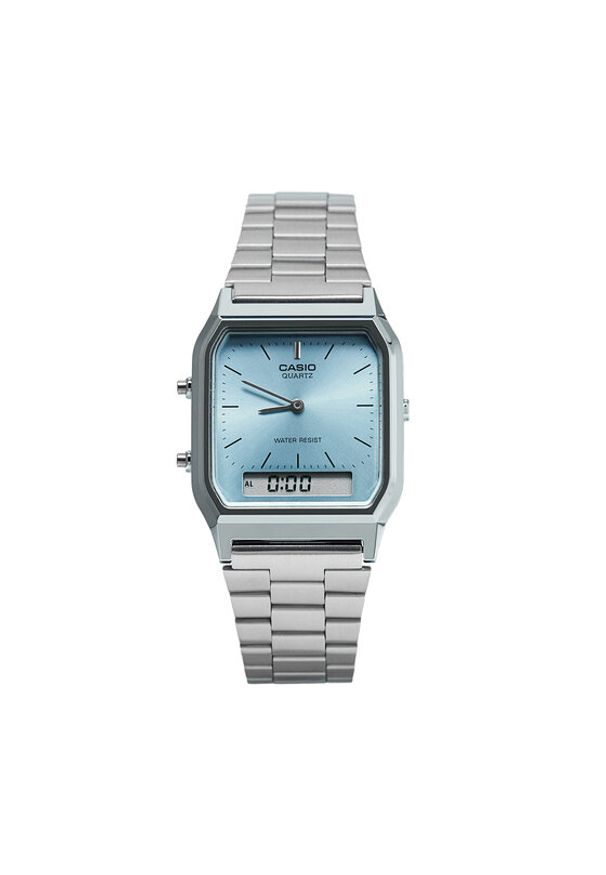 Casio Zegarek Vintage Maxi AQ-230A-2A1MQYES Srebrny. Kolor: srebrny. Styl: vintage