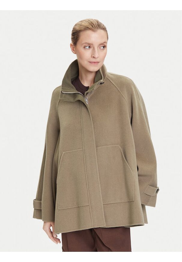 MAX&Co. Płaszcz wełniany Letizia 2526086071200 Zielony Oversize. Kolor: zielony. Materiał: wełna